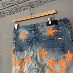 Amiri Men's Chemist Star Button Fly Lightwash Skinny Jeans 34